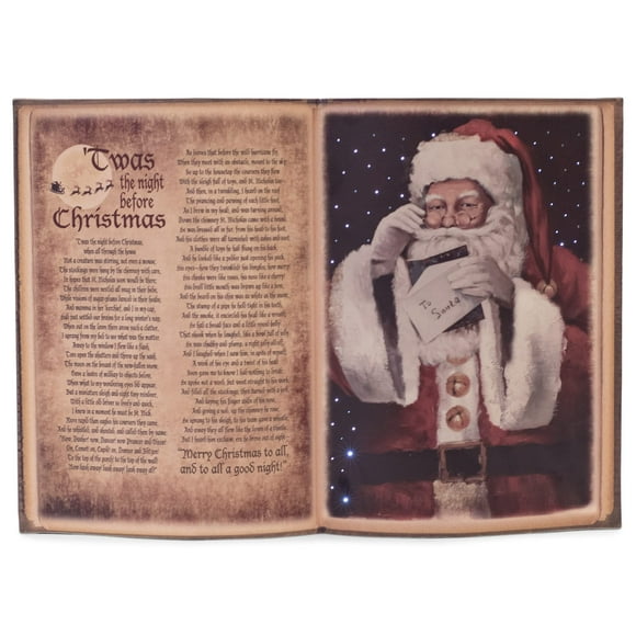 RAZ Imports Night Before Christmas Lighted Book 14 Inch MDF Wall Sign