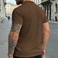 thumbnail image 4 of Qwertyu Men's Turtleneck T-Shirts Short Sleeve Mock Neck Summer Shirts Solid Color Quick Dry Workout Tee Shirts Coffee XL, 4 of 4