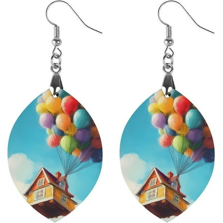 Ballon Quality House Wooden Earrings for Women Earrings Pendants Drop Dangle Earrings Jewelry Gifts[e922]
