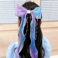 thumbnail image 4 of Lazos para el pelo de cinta de colores para niñas, lazos para el pelo de princesa, pinzas de cocodrilo, accesorios para el cabello, lazos de arcoíris para niñas pequeñas, decoraciones navideñas, tocad, 4 of 4