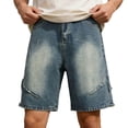 thumbnail image 4 of JTieacloth Mens Baggy Jean Shorts Casual Loose Fit Denim Shorts Summer Five Point Shorts(Blue), 4 of 7