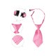 thumbnail image 3 of INSPIRE CHIC Corbata de uniforme linda preatado de rayas cortas para mujeres, casual escolar, talla única, rosa caliente, 3 of 6