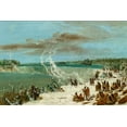 thumbnail image 2 of Catlin, George 32x23 Gold Ornate Wood Framed with Double Matting Museum Art Print Titled - Portage Around the Falls of Niagara at Table Rock, 2 of 4