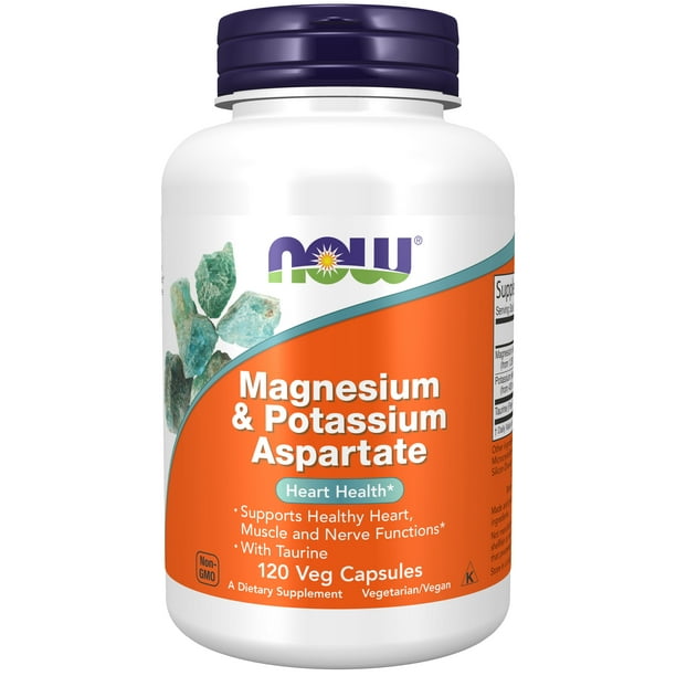 NOW Supplements, Magnesium & Potassium Aspartate with Taurine, Heart