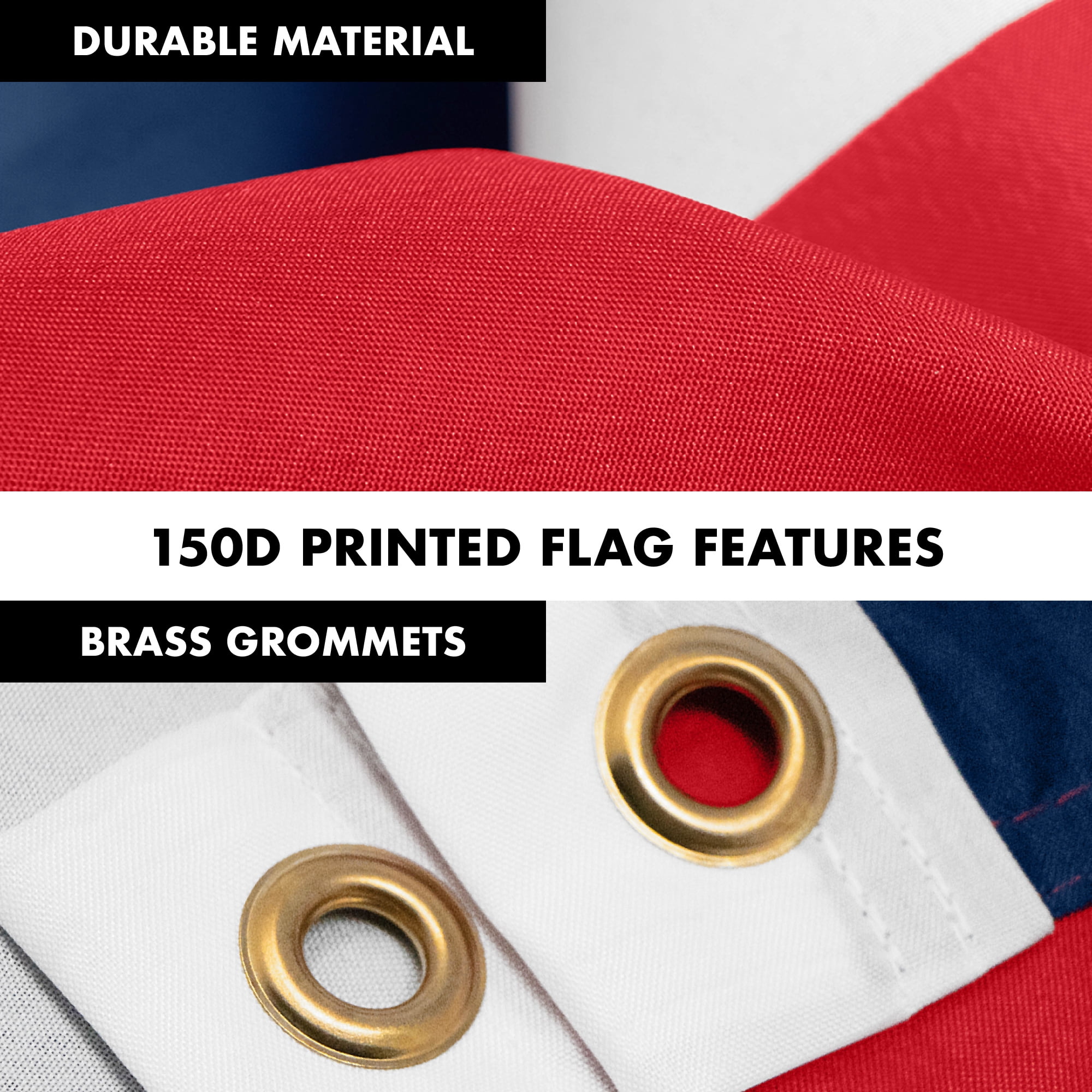 G128 Combo Pack: 6 Feet Tangle Free Spinning Flagpole (Black) Open Flag 3x5 ft Printed 150D Brass Grommets (Flag Included) Aluminum Flag Pole