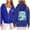Blue, variant on Womens Pink Hibiscus Hoodies Preppy Hawaiian Casual Bubble Print Pullover Sweatshirts Long Sleeve Fashion Tops Floral Hoodies Black XL
