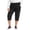 Black, variant on Women's Plus Size Drawstring Stretch Cropped Trousers Yoga Pants Sweatpants