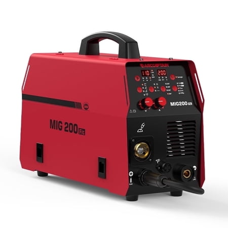 ARCCAPTAIN Aluminum MIG Welder, 200A 110V/220V , 6-in-1 Flux Core/Gas MIG/Lift TIG/Stick/Spool Gun/Spot Multiprocess Welder with Synergy
