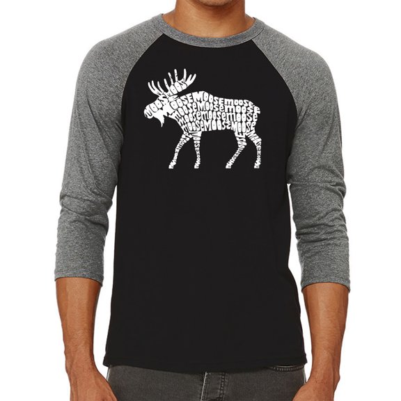 Men's Raglan Baseball Word Art T-shirt - Moose