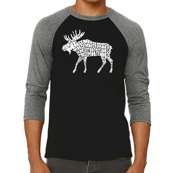 Men's Raglan Baseball Word Art T-shirt - Moose