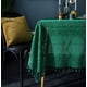 thumbnail image 4 of Nvzi Mantel de encaje de algodón hecho a mano con borlas rectangulares para mesa de cocina, comedor, decoración de mesa, 55 x 70 pulgadas (verde), 4 of 5