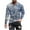 Blue, variant on Mens Shirts Printed Long Sleeved Round Neck Casual Sweatshirts Top,Blouse for Men Gray S