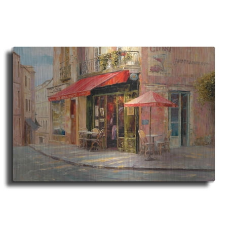 Luxe Metal Art 'Hillside Café' by Haixia Liu, Metal Wall Art, 36"x24"