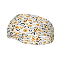 Picia Dog Faces Print Mens Running Headband,Mens Sweatband Sports Headband for Running,Cycling,Basketball,Yoga,Fitness Workout