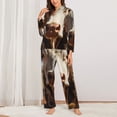 thumbnail image 2 of Daiia Cute Daisy Cow for Women's Long-Sleeved Pajama Set – Soft & Comfortable Sleepwear Button-Up Pajamas Cozy Lounge Wear-Small, 2 of 7