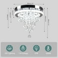 thumbnail image 4 of Diisunbihuo 11.8" Mini Chandelier Modern Crystal Chandeliers LED Crystal Ceiling Light Flush Mount Ceiling Lighting Fixture for Bedrooms Dinning Room Hallway (Cool White), 4 of 8