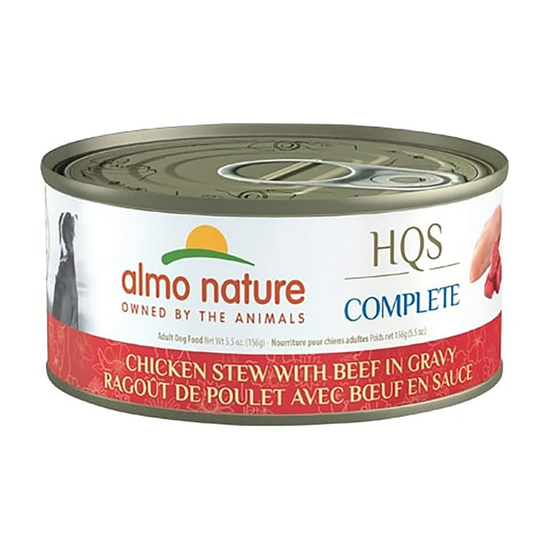 Almo Nature HQS Complete Dog 12 Pack Chicken Stew With Beef In Gravy 5.5 oz Cans Adult Dog Canned Wet Food Daily Meal Grain Free Walmart
