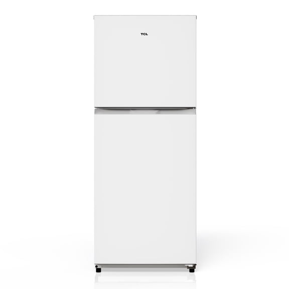 TCL 10.1 cu. ft. Double Door Refrigerator with Freezer in White, TRT10T4AW