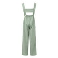 thumbnail image 5 of Baqcunre Jumpsuits For Women Women'S Summer Sleeveless Twisted Knot Cotton Strappy Pants Button Openings Loose Long Pants With Pockets Sweatpants Women Pants For Women Green XL, 5 of 5