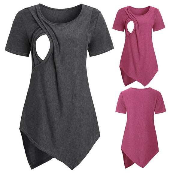 Tejiojio Maternity/Labor/Nursing Clothing Women Maternity Short Sleeve Nursing Baby Breastfeeding T-shirt Pregnanty Tops
