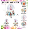 thumbnail image 4 of Puzzled Stripes Lighthouse Sailboat Brick Collection Ocean Life Nautical Aquatic Marine Multi-color Resin Snow Globe, 4 of 7