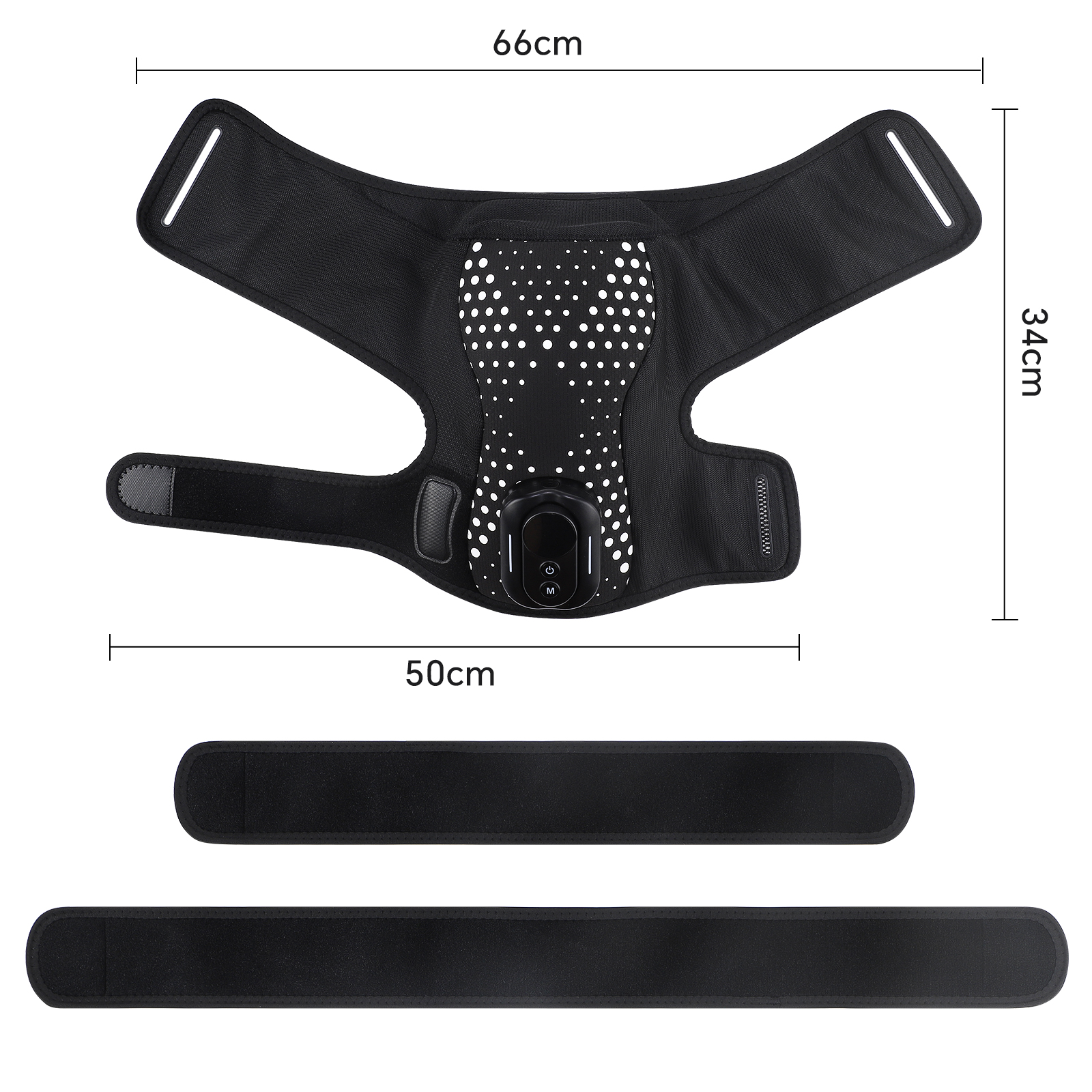 Heated Shoulder Wrap with Remote Controller, Heated Shoulder Brace Shoulder Massager with 4 Motors Vibration, Cordless Shoulder Heating Pad with 5 Heat, Fit Left Right