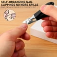 thumbnail image 3 of Eagle Beak Beveled Nail Clippers,Wide Jaw Opening Anti-Splash Slanted Nail Clipper,Edge Nail Clippers 3-Piece Set,Long Handle Wide Jaw Opening Anti-Splash Slanted Nail Clipper for Men Women(Black), 3 of 14