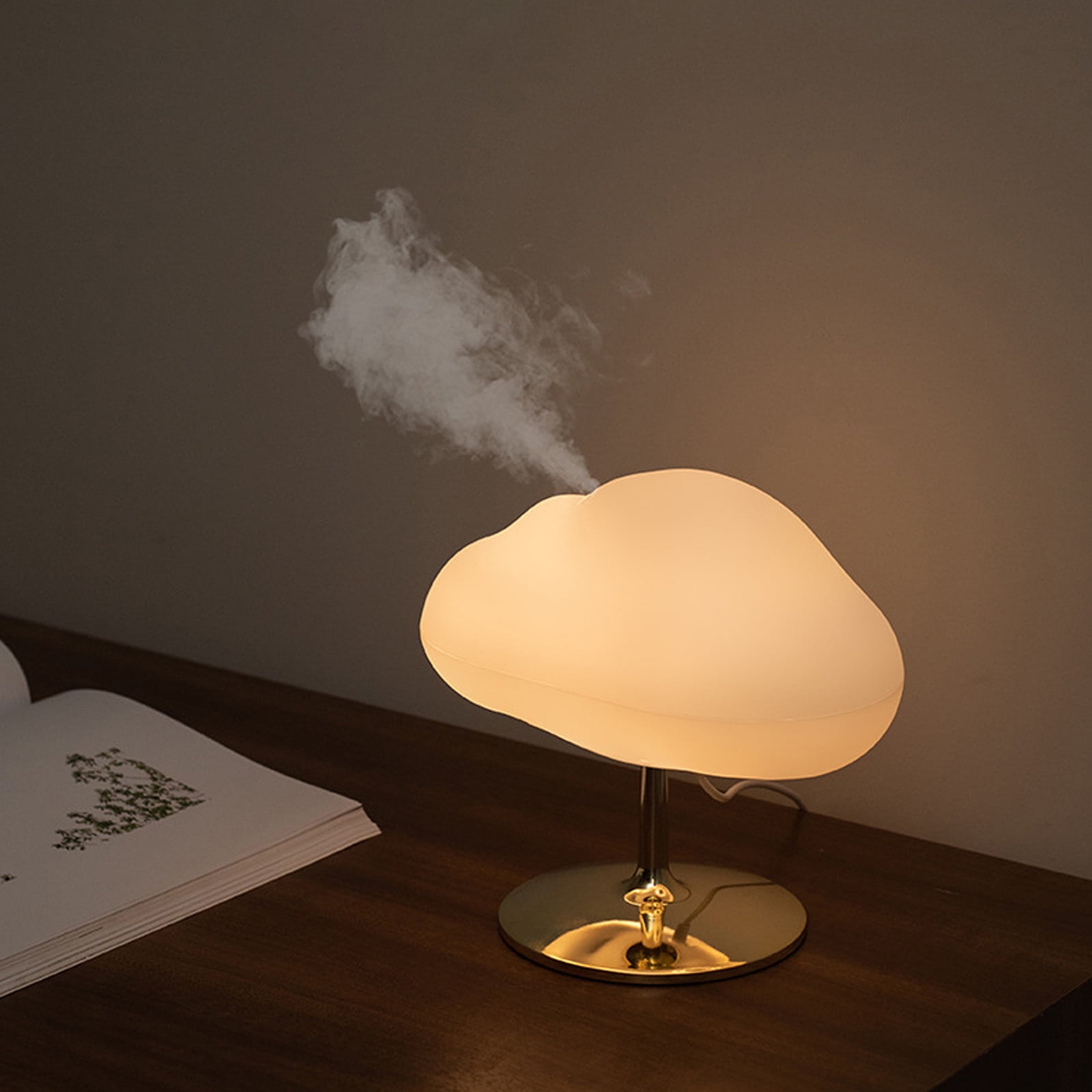 COM1950s Aromatherapy Humidifier and Essential Oil Diffuser,270Ml Usb Portable Ultrasonic Cool Mist with 7 Color Changing Night Light,Quiet Air Humidifier for Bedroom Office Home,White