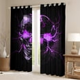 thumbnail image 2 of Castle Fairy Abstract Lightning Skull Blackout Curtains Set of 2 (52x84 Each) for Female Men Women,Black Purple Window Curtains,Gothic Style Curtains and Drapes,Microfiber Bedroom Decor, 2 of 6