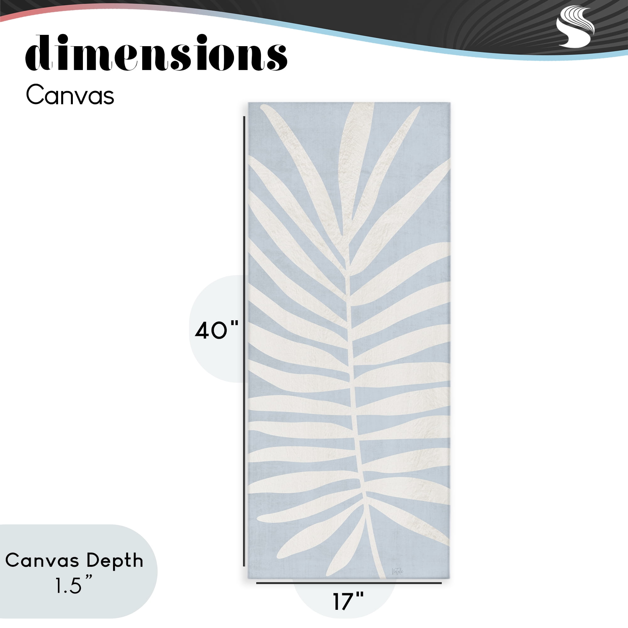 Stupell Industries Leaf Silhouette on Sky Blue Canvas Wall Art, design by Natalie Carpentieri