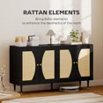 thumbnail image 4 of HOMCOM Buffet Boho, Armoire avec Étagères Ajustables, Noir, 4 of 10
