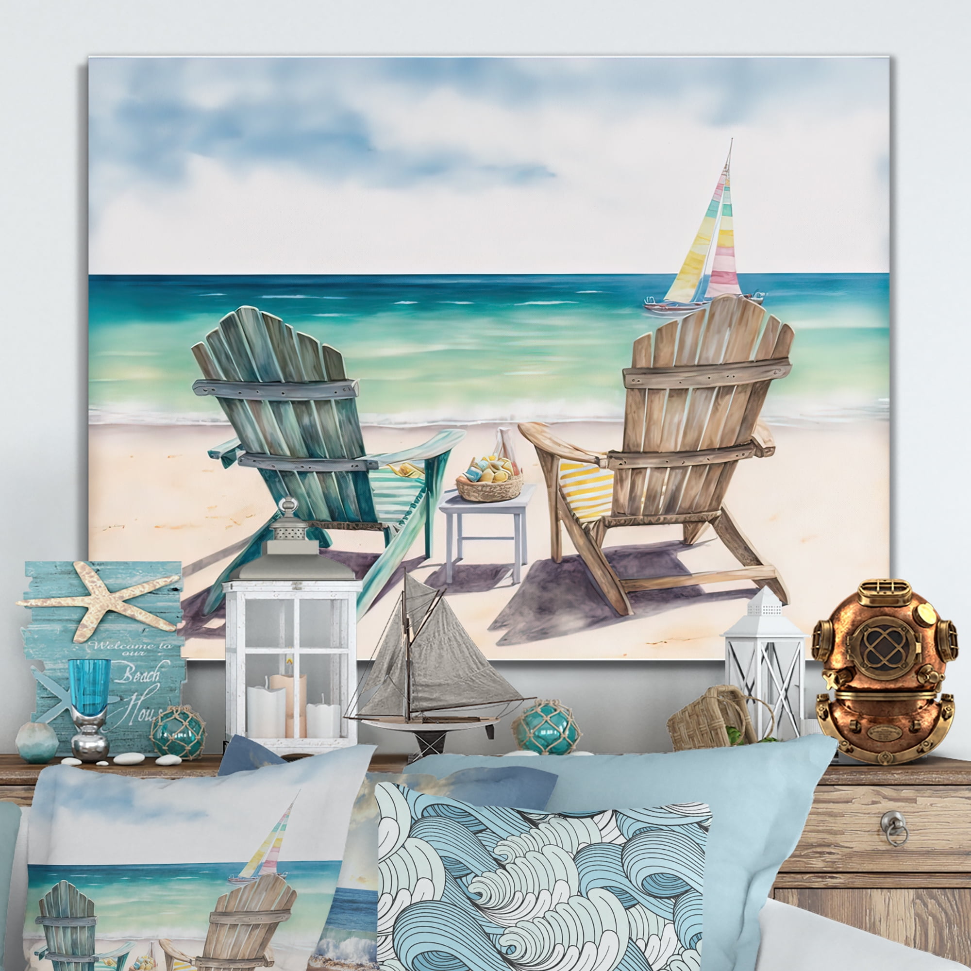 Designart Relax At The Beach III Canvas Wall Art