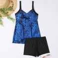 thumbnail image 5 of HaoXianJian Two Piece Swimsuits Swimdress for Women High Waisted V-Neck Bathing Suits Print Tank Top Swimwear with Shorts, 5 of 5