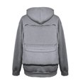 thumbnail image 4 of WTOBBY Men's Hooded Pullover Sweatshirt Jacket, Lightweight Zippered Design with Backpack Style, Casual Campus and Sportswear for Athletic Activities,Gray 2XL, 4 of 5