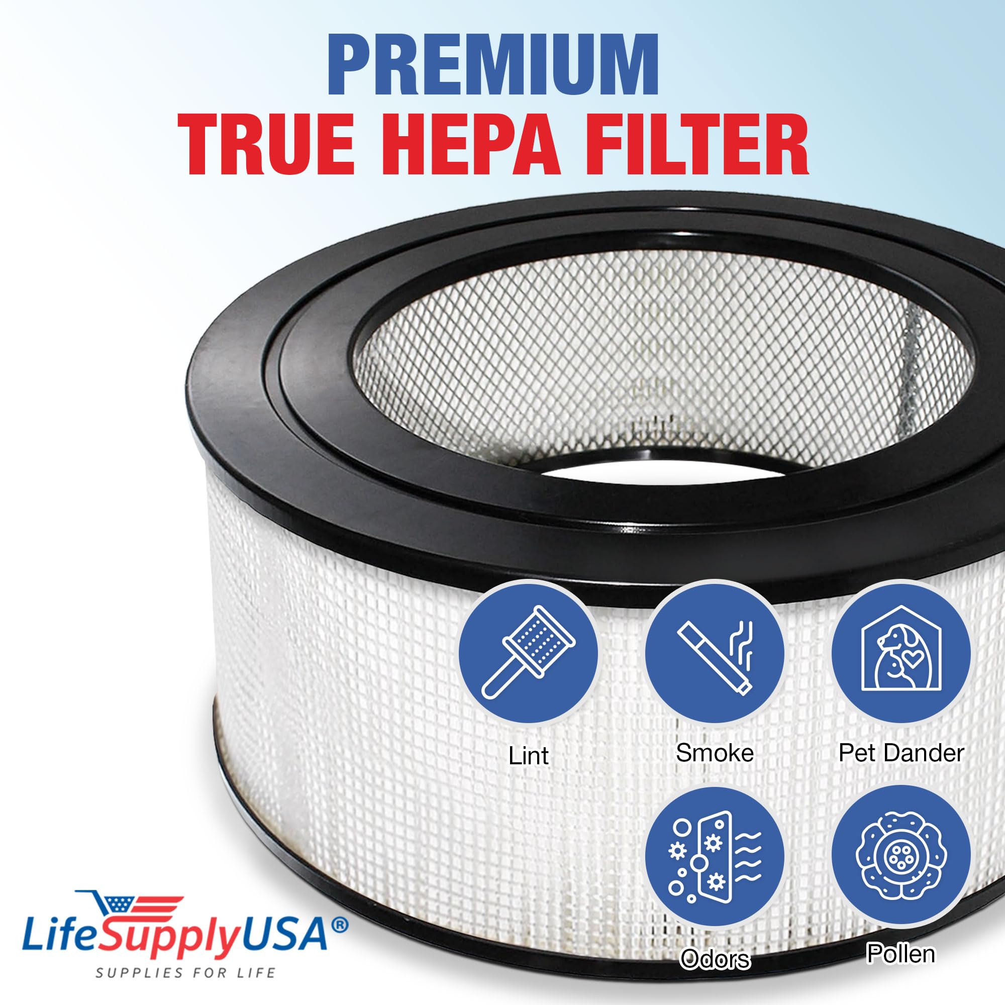 LifeSupplyUSA True HEPA Filter Replacement Compatible with Honeywell 21500 21600 Sears Kenmore 833308 Air Purifier