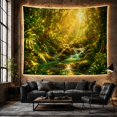 thumbnail image 6 of Floral Garden Tropical with Rainforest Around Cascading Waterfall, Mystical Fantasy for Space Lovers, Wall Decor, Mother'S Day Gift, Tapestry Wall Hanging for Dorm and Living Room, 6 of 7