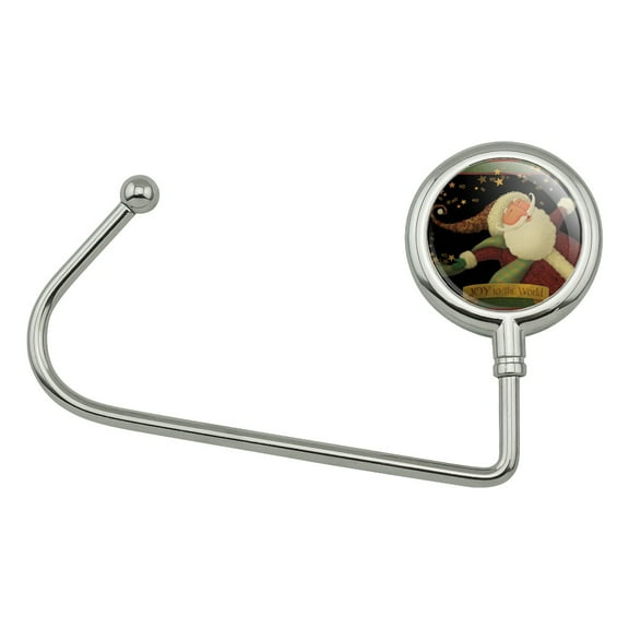 Christmas Holiday Santa Joy to the World Purse Bag Hanger Holder Hook