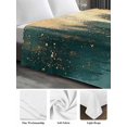 thumbnail image 6 of Modern Turquoise Gold Queen Size Flat Sheet, Wrinkleproof & Fadeproof Cooling Flat Bed Sheet Only, Abstract Teal Minimalist Art Breathable Soft Bedding Top Sheets 90 x 102 Inches, 6 of 8