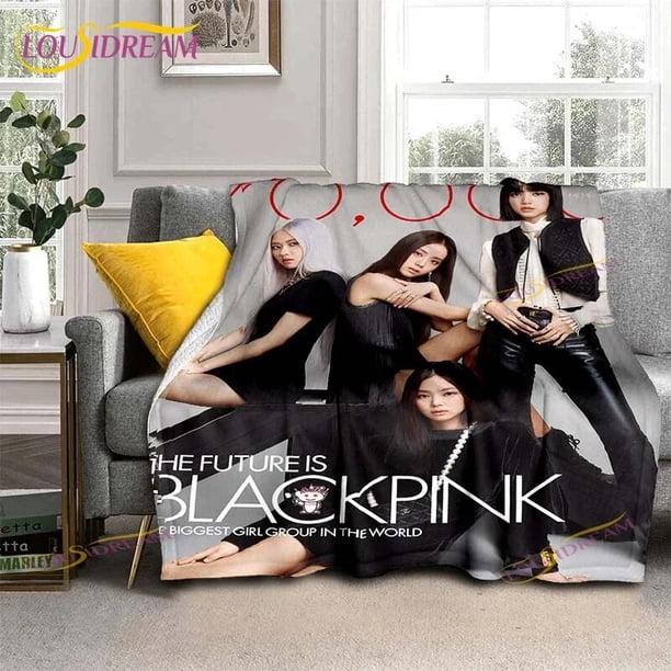 Manta de felpa suave para decoración de sofá y silla, cobija con diseño de grupo Idol coreano, Blackpinks para chica