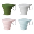 thumbnail image 1 of 150ml Vasos de viaje plegables de silicona, paquete de 4, tazas de camping con tapas y ganchos a presión, tazas portátiles y reutilizables para camping, senderismo, 1 of 5
