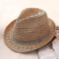 thumbnail image 2 of Top Hat Straw Sun Hat Beach Sun Hat * Khaki, 2 of 2