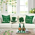 thumbnail image 2 of St Patricks Day Decorations Throw Pillow Covers 18x18 Set of 4 Scottish Tartan Plaid St Patricks Day Hat Farmhouse Classic Decorative Square Cushion Cases for Sofa Couch, 2 of 6