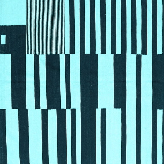Ahgly Company Indoor Square Abstract Light Blue Contemporary Area Rugs, 8' Square