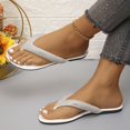 thumbnail image 6 of Womens Sparkly Rhinestone Flat Flip Flops Open Toe Casual Summer Shoes White 38, 6 of 8