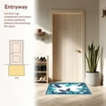 thumbnail image 3 of ODIKA 3'x5' Machine Washable Non-Slip Area Rug, Geometric Fronds High Traffic Rug, Blue, 199309, 3 of 7