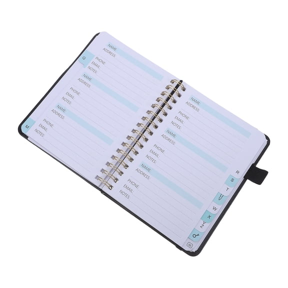 LOLIPPYY Portable A6 Address Notebook with Alphabet Index Tabs, Small Phone and Book for Home and Office Use, Black