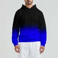 thumbnail image 2 of Penkiiy Mens Gradient Waffle Hooded Sweatshirt Casual Long Sleeve Drawstring Waffle Knit Pullover Hoodies L Blue, 2 of 4