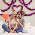 thumbnail image 5 of Fwttom Valentines Day Tinsel Garland - Romantic Hearts Tinsel Twist Shiny Valentines Day Decorations, 16.4 ft, 5 of 9