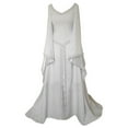 thumbnail image 1 of ClodeEU Women'S Long Sleeve V-Neck Medieval Dress Floor Length Cosplay Dress, 1 of 2
