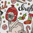 thumbnail image 4 of Coolnut Pug Dog On Christmas Bath Shower Curtain Liners 72x72in 100% Polyester Waterproof with Curtain Hook, 4 of 6